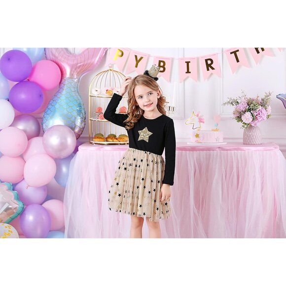 🆕Girl Pink Polyester Tutu Party Dress Casual Winter Long Sleeve  Blh488 - Picture 2 of 8